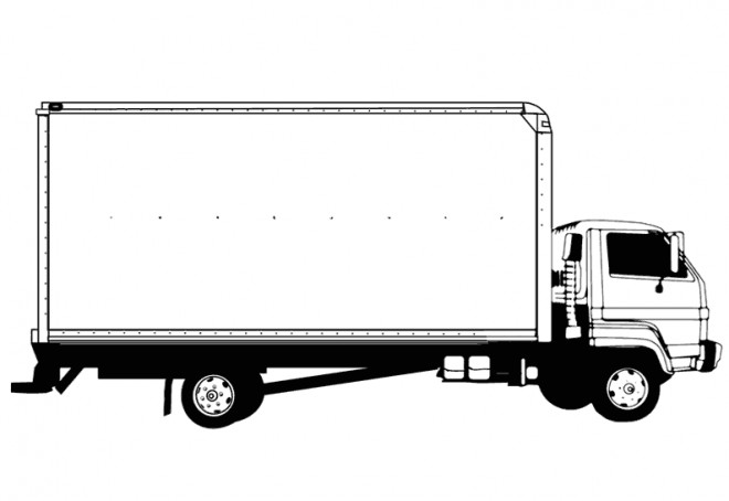 Coloriage Camion Semi Remorque facile dessin gratuit à imprimer