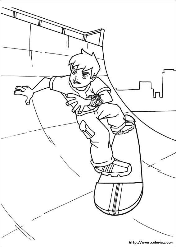 Coloriage Skateboard Gratuit A Imprimer