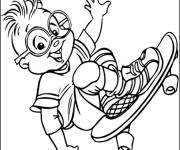 Coloriage Enfant skateur qui sourit