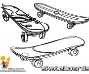 Coloriage Illustration Skateboards &agrave; colorier