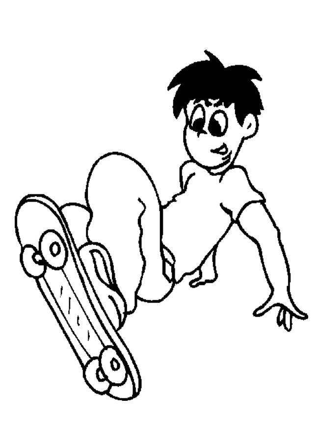 Coloriage et dessins gratuits Jeune garçon sur Skate à imprimer