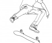 Coloriage Jeune Skateur professionnel à télécharger