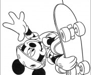 Coloriage Mickey Mouse skateur