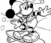 Coloriage Minnie Mouse joue au Skate
