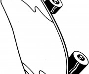 Coloriage Skateboard en noir et blanc