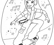 Coloriage Skateboard pour fille