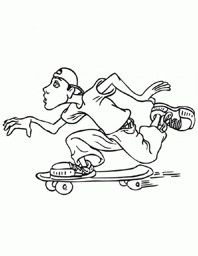 Coloriage et dessins gratuits Skateboard sport des jeunes à imprimer