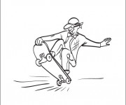 Coloriage Skateboard sur la route