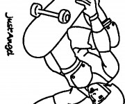 Coloriage Skateboard sur ordinateur
