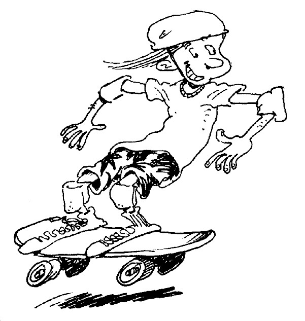 Coloriage et dessins gratuits Skateur bien amusé à imprimer