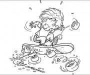 Coloriage Skateur comique