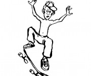 Coloriage Skateur humoristique