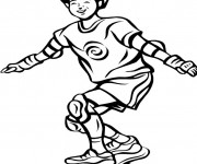 Coloriage Skateur s'amuse sur la Planche