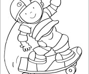 Coloriage Skateur sur sa planche