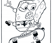 Coloriage Spongebob skateur pro