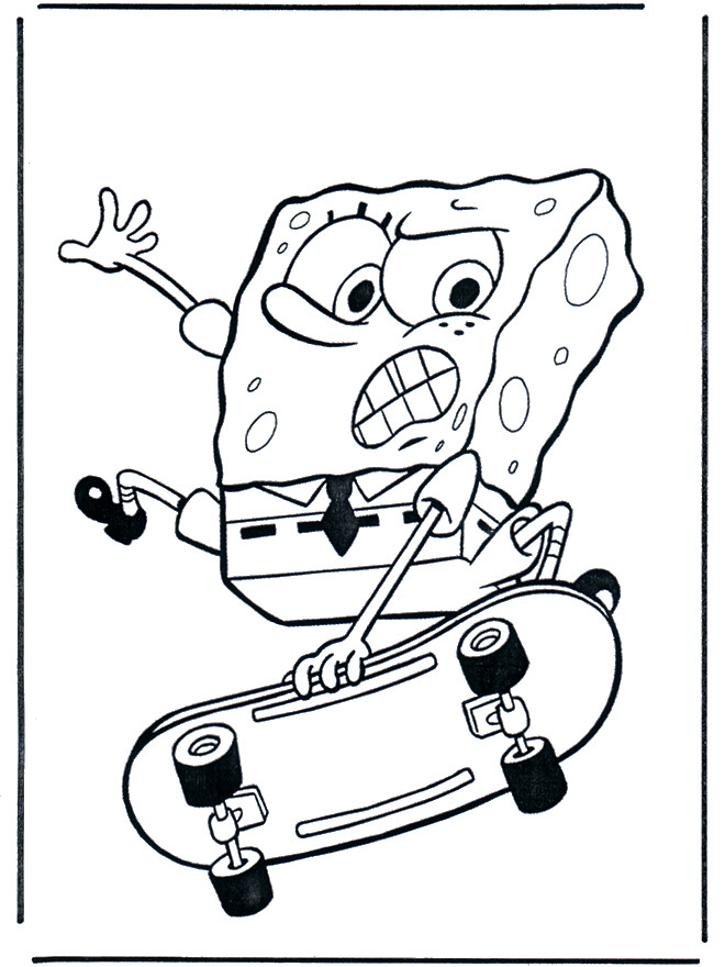 Coloriage et dessins gratuits Spongebob skateur pro à imprimer