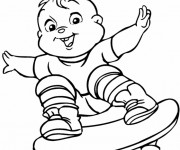 Coloriage Un B&eacute;b&eacute; skateur