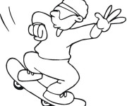 Coloriage Un Skateur tout confiant