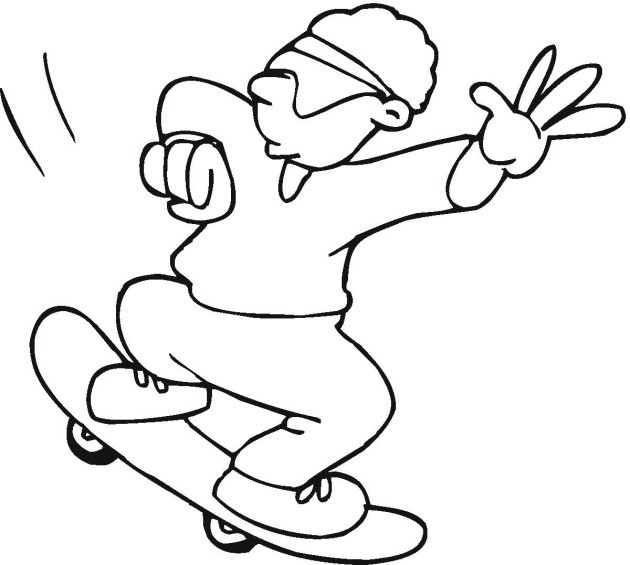 Coloriage et dessins gratuits Un Skateur tout confiant à imprimer