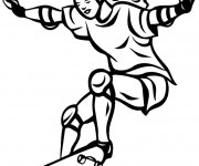 Coloriage Une fille joue au Skate