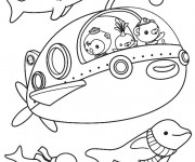 Coloriage et dessins gratuit Les Octonauts dans leur sous marin à imprimer