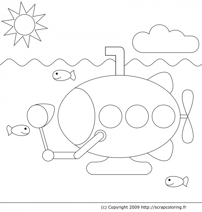 Coloriage Sous Marin 13 dessin gratuit à imprimer sous marin 13