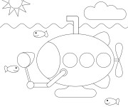 Coloriage et dessins gratuit Sous Marin facile pour enfant à imprimer