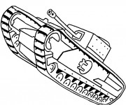 Coloriage Char militaire couleur