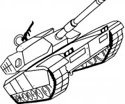 Coloriage Char militaire maternelle