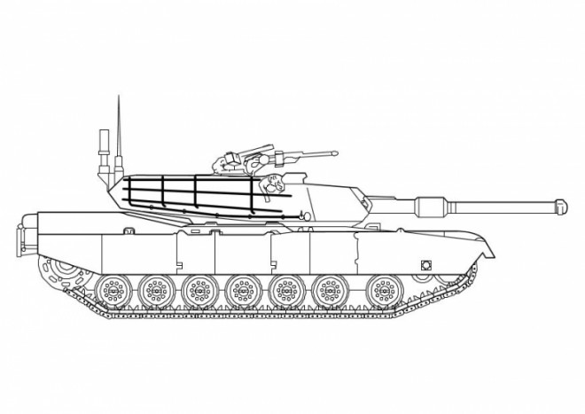 Coloriage Tank américain facile dessin gratuit à imprimer