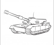 Coloriage Tank de combat facile