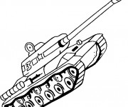 Coloriage Tank de combat simple