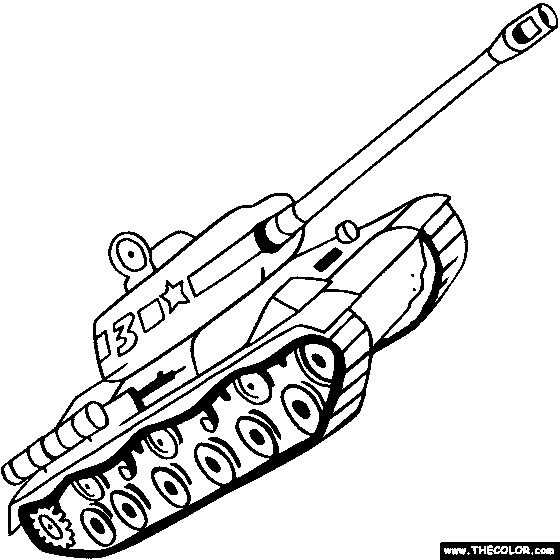Coloriage et dessins gratuits Tank de combat simple à imprimer