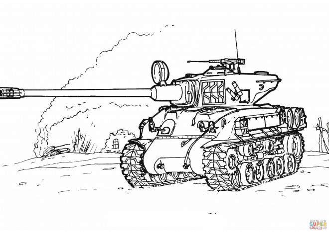 Coloriage et dessins gratuits Tank de guerre mondiale à imprimer