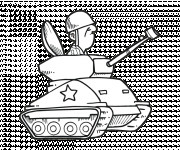 Coloriage Tank et soldat drôle