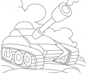 Coloriage Tank facile puissant