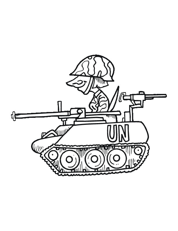 Coloriage et dessins gratuits Tank humoristique à imprimer