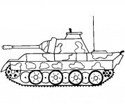Coloriage Tank vue de face