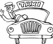 Coloriage Chauffeur de Taxi te salue