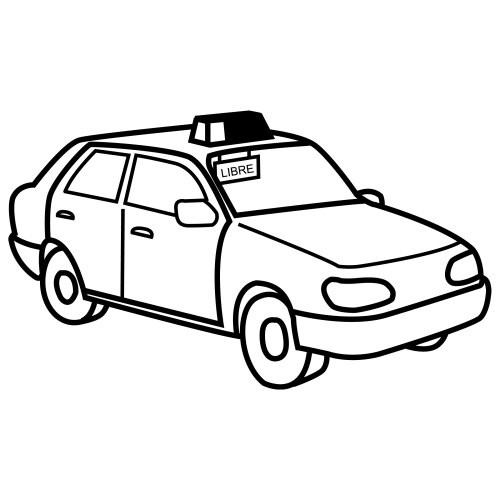 Coloriage Taxi A Colorier En Jaune Dessin Gratuit A Imprimer
