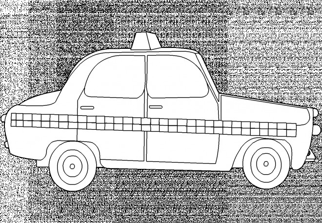 Coloriage et dessins gratuits Taxi britannique simplifié à imprimer