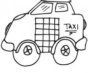 Coloriage et dessins gratuit Taxi dessiné au crayon à imprimer