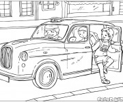 Coloriage Taxi en Angleterre