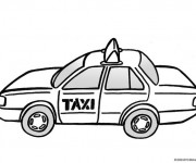 Coloriage Taxi en couleur