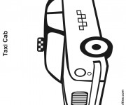 Coloriage Taxi en vecteur &agrave; t&eacute;l&eacute;charger