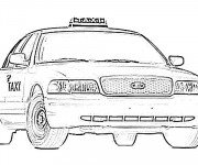 Coloriage Taxi Ford r&eacute;aliste