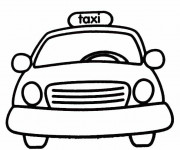 Coloriage Taxi Jaune