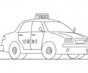 Coloriage Taxi Moyen de Transport