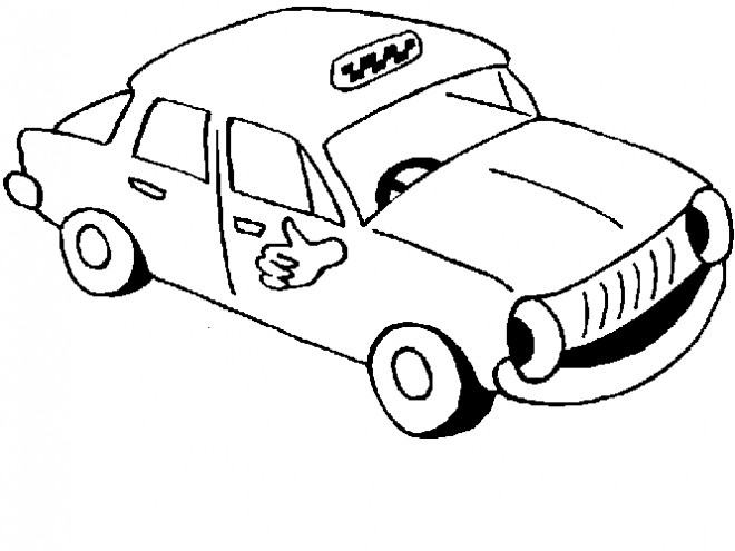 Coloriage et dessins gratuits Taxi rigolo à imprimer
