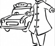 Coloriage Taxi stylis&eacute;